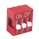 10 Pcs 2.54mm Pitch 3 Positions 6 Pin Red DIP Switch 3P V4W4