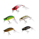 5Pcs Casting Fishing Lures Topwater Floating Popper Baits Casting Fishing with