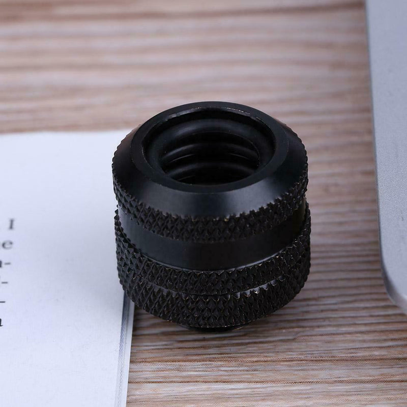 G1/4 Brass Connector for 14mm OD PC Water Cooling System Tubes(Black)