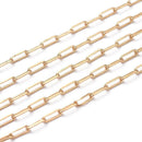 Golden Brass Paperclip Chain Bulk Cable Chain Link for DIY Jewelry Making