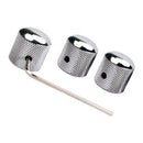 3pcs Professional Chromed Metal Guitar Tone Volume Knob