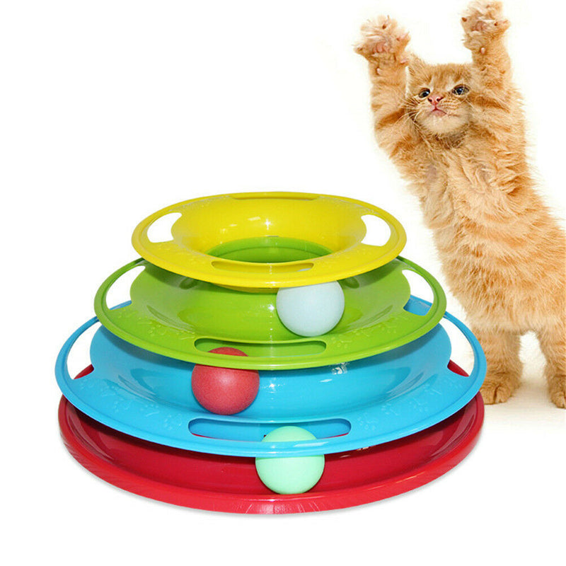 Pet Cat Crazy Ball Disk Interactive Toys Amusement Plate Trilaminar Funny ToyOZ