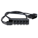 1 To 5 4Pin CPU cooler case fan Hub splitter adapter braided power cableOZ