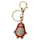 1pcs Bling Rhinestone Lovely Red Penguin Metal Keychain Keyring