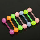 7x Body Piercing Jewelry Luminous Glow Acrylic Tongue Rings Nose Barbell Bars De