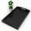 Wooden Tray Serving Bed Breakfast Coffee Tea Cushioned Home Hotel 36CM Black