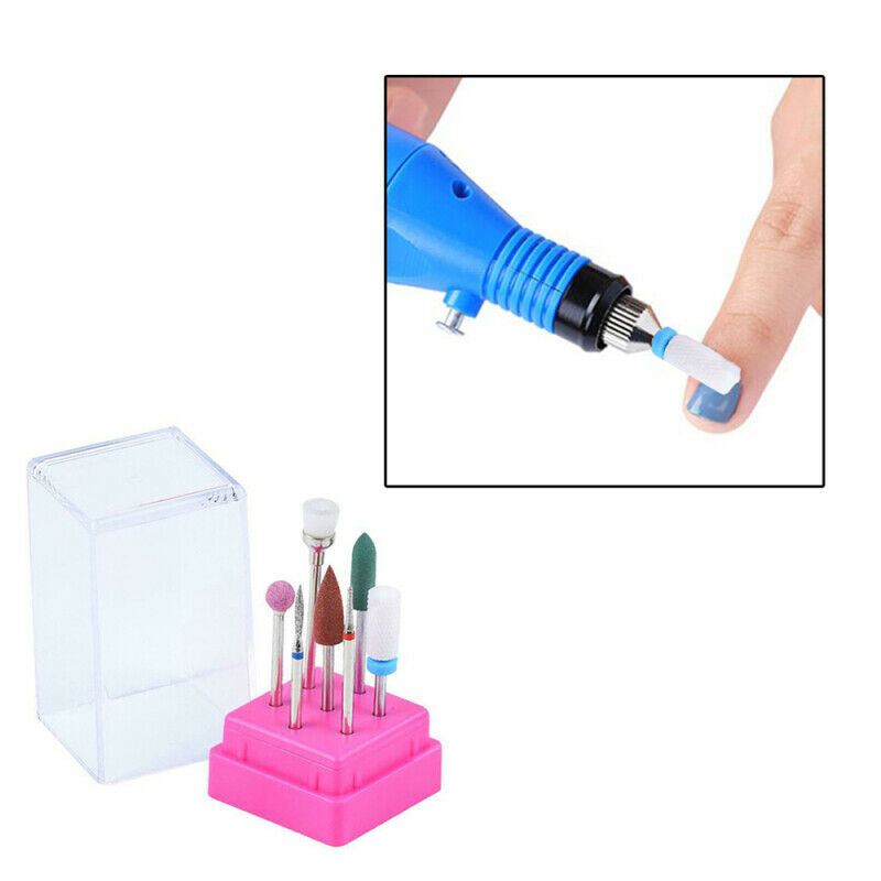 7pcs Manicure Ceramic Alloy Grinding Head Set for Nail Art Polish Pedicur OUK