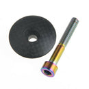 1-1/8 inch Matte Carbon Fiber Cycling Headset Stem Top Cap Titanium Bolt Ro