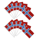 12pcs Mini Norwegian Flag Norway Flag with Flag For Congratulations 21x14cm I8Z2
