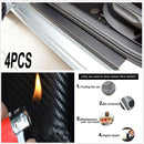 4PCS Car Accessories Door Sill Scuff Welcome Pedal Protect Carbon Fiber Stickers