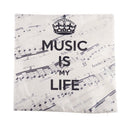 With "MUSIC IS MY LIFE" concert notes flax pillowcase office cushions pillo W3D8