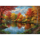 5D DIY Full Drill Diamond Painting Autumn Lake Cross Stitch Embroidery Kits
