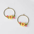 4 Pieces Alloy Enamel Charms Pendants Lovely Flower Jewelry Findings DIY