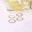4 Pcs/set Bohemia Colorful Crystal Stone Finger Rings Set Wedding Jewelry Gift