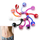 10x Fashion Women Round Plastic Ball Belly Button Bar Ring Jewelry