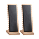 2 Black Necklace Display Stand Chain Holder Organizer Rack Leather Surface