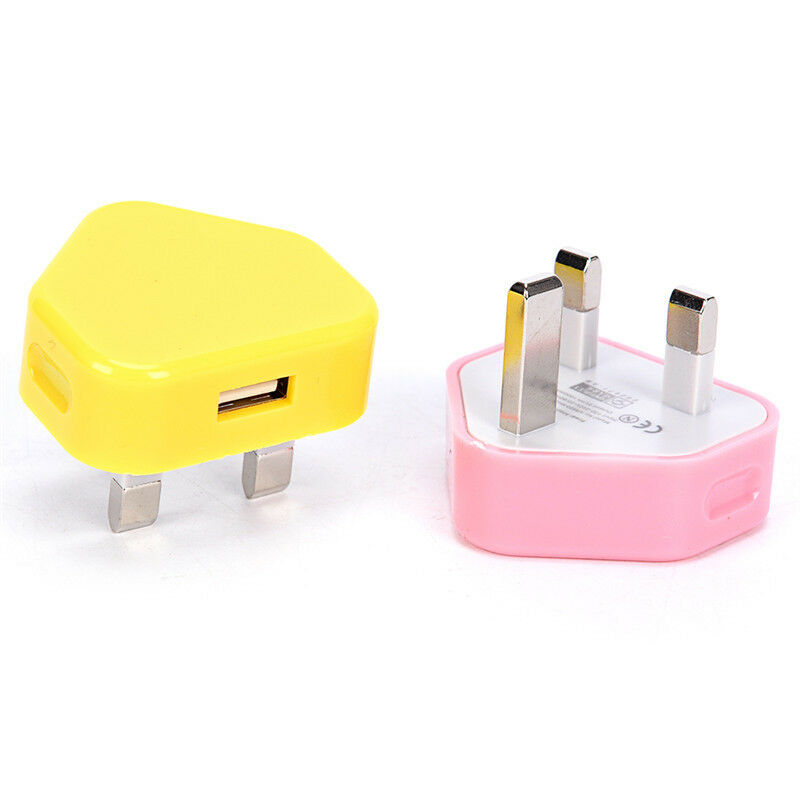 UK Mains Wall 3 Pin USB Plug Adapter Charger Power USB Port For Phones Tabl %o