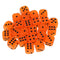 Orange Acrylic D6 Noctilucence Dices 6-Sided Point Spot Game Dice 25pcs/Pack