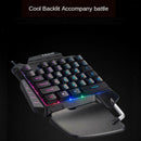 Portable One Handed Gaming Keyboard RGB Backlit Keypad USB Wired Gameboard Black