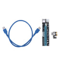 PCI-E to PCI Express 16x Extender Riser Card, + 4Pin,6Pin,SATA 15Pin(3 in 1)