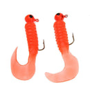 17pcs Fishing Lure Lead Jig Head Hook Grub Worm Soft Baits Shads Silicone