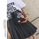 Fashion New Women's Bag Fashion Pure Color Bucket Bag Flowers Small Fresh S