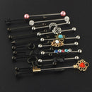 18pcs 14G Stainless Steel Industrial Barbell Earrings 38mm 1 1/2" Inch