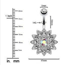 7x/Set Stainless Steel Crystal Belly Button Rings Navel Body Jewelry Piercing 3C