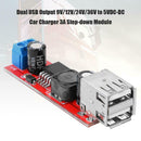 Dual USB Output 9V/12V/24V/36V to 5VDC-DC Car Charger 3A Step-down Module