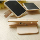 Standing Wooden Photo Holder Card Paper Note Memo Clip Desk Decor new