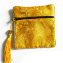 10PCS Mix Colors Chinese Zipper Coin Tassel Silk Square Jewelry Bags Pouch WYMO