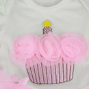 Cute Pink Dress Tiered Skirt Flower Headband Outfits for 20/21/22 inch Reborn