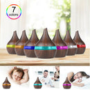 300ml Mist Humidifier Diffuer w/ LED Light Top Fill Antislip Brown