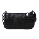 Retro Alligator PU Women Handbag Tote Street Underarm Shoulder Bag (Black)