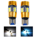 2x Amber T10 15W 3030 19SMD Canbus Error Free LED Parking Light Lamp Bulbs