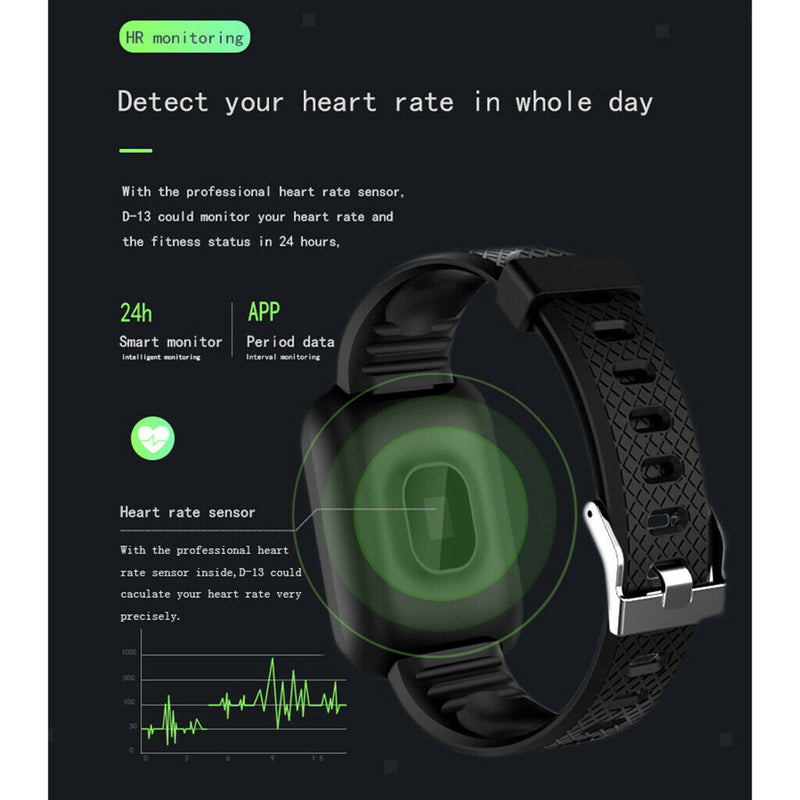 Smart Watch Women Heart Rate Monitor Bracelet Smartwatch Sports Watch Black