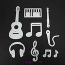 9pcs Scrapbooking DIY Guitar Notes Piano Metal Steel Cutting Die Stencil