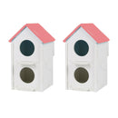 2pcs Bird Watching Box Wood House Breeding Cave