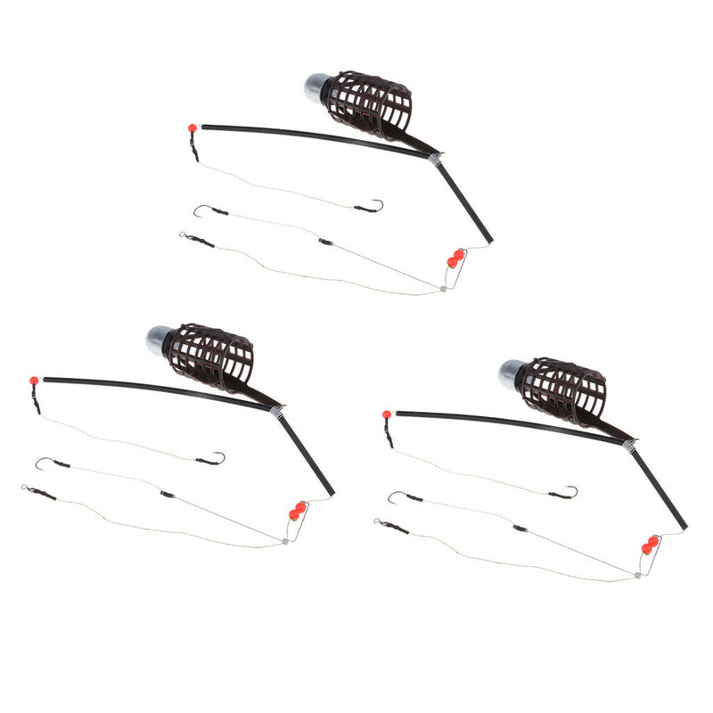 3pcs   Bait Cage Fishing Trap Basket Feeder Holder Fishing Accessories