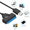 USB 2.0 to SATA 22pin Adapter Converter Cable for 2.5in HDD SSD Hard Drives