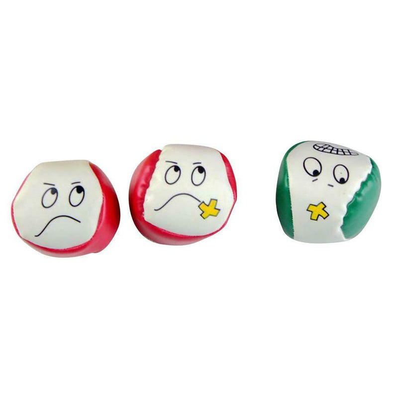 Cartoon Smile Face Juggling Ball PU Leather Bean Bag Kids Interactive Play Toys