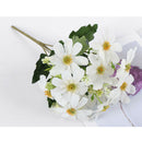 Artificial Silk  Flower Bouquet 5 Stems 10 Heads, 33cm/12.99''-White