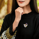 Ethnic Style Jewelry Retro Glass Flower Brooch Diy Personality Temperament