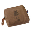 Classic Retro Canvas Purse Wallet Coin Bag Pouch Case Brown hanger R2F1
