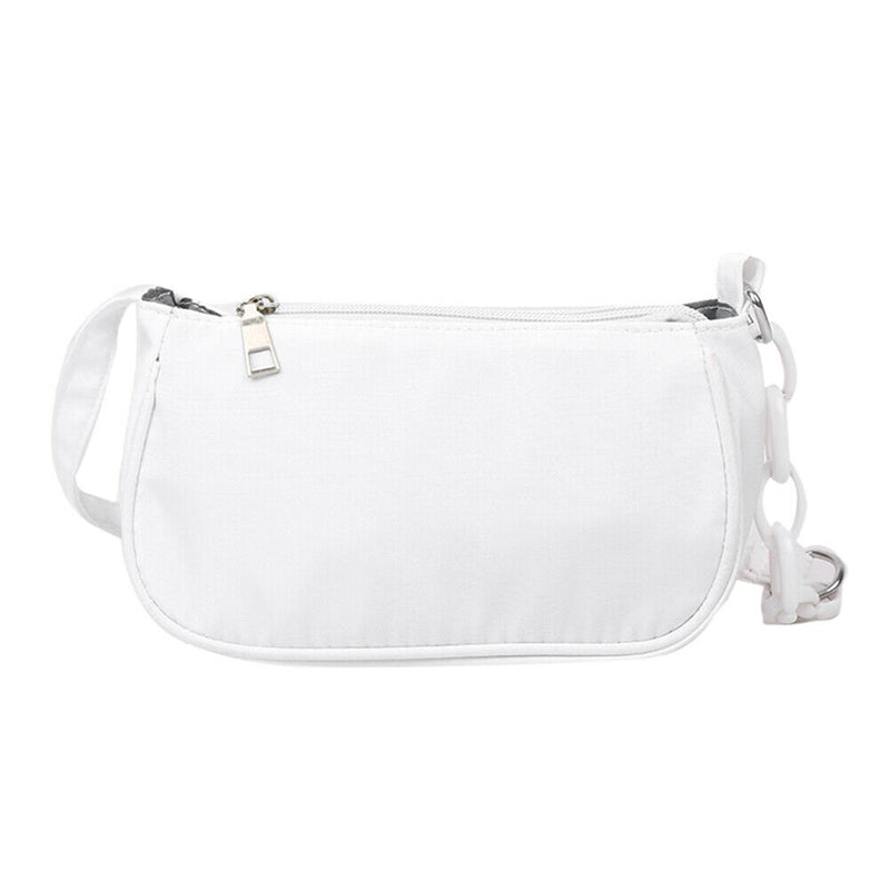 Women Casual Handbag Simple Nylon Daily Female Totes Shoulder Bags (White)
