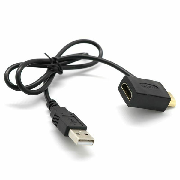 Hdmi Male To Female Connector + USB 2.0 Charger Cable Spliter Adapter Exten N1L6