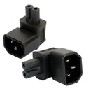 1 X IEC320-C14 To C7 Right Angle 90 Degree Angled AC Power Adapter Extension