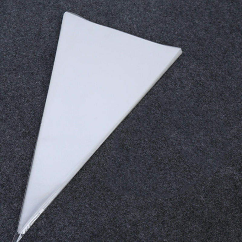 600pcs Clear Cellophane Cone Bags Twist Ties Large Size Party Sweet Cello Candy