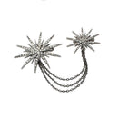 Tassel Shiny Chain Snow Flake Christmas Festival Party Buckle Pin Brooch