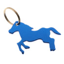 Aluminum Horse Pattern Bottle Opener Key Ring Keychain Bag Pendent Blue